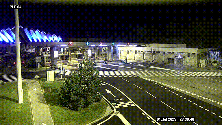 Webcam au péage du tunnel du Mont-Blanc, côté entrée France à Chamonix, au bout de l'A40