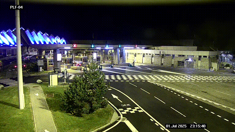 Webcam au péage du tunnel du Mont-Blanc, côté entrée France à Chamonix, au bout de l'A40
