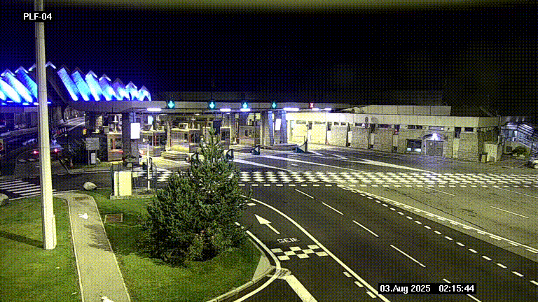 Webcam au péage du tunnel du Mont-Blanc, côté entrée France à Chamonix, au bout de l'A40