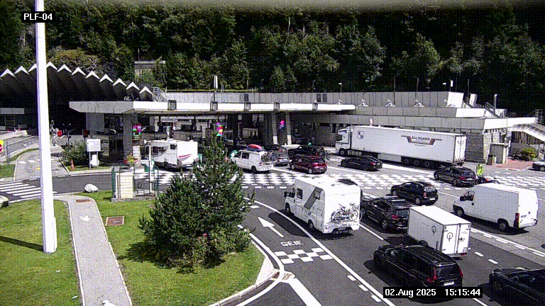 <h2>Webcam au péage du tunnel du Mont-Blanc, côté entrée France à Chamonix, au bout de l'A40</h2>