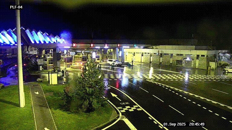Webcam au péage du tunnel du Mont-Blanc, côté entrée France à Chamonix, au bout de l'A40