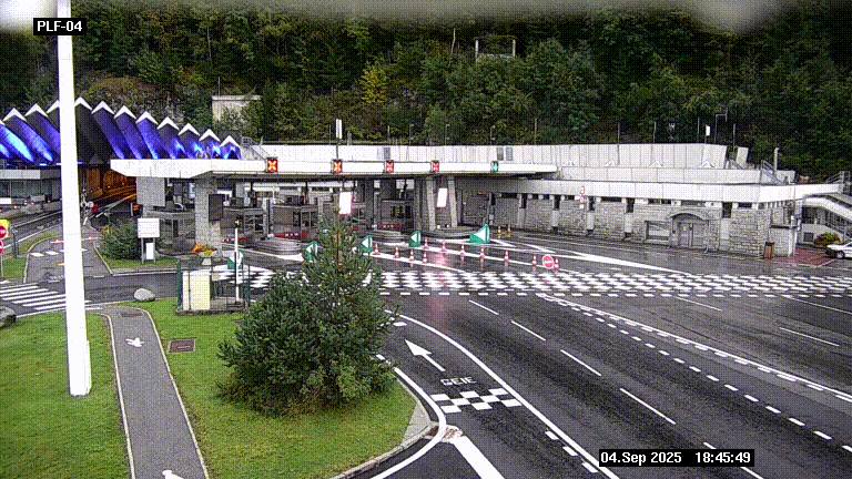 <h2>Webcam au péage du tunnel du Mont-Blanc, côté entrée France à Chamonix, au bout de l'A40</h2>