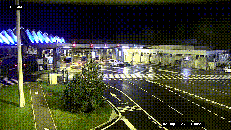 Webcam au péage du tunnel du Mont-Blanc, côté entrée France à Chamonix, au bout de l'A40