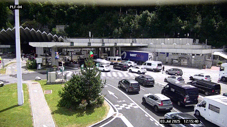 Webcam au péage du tunnel du Mont-Blanc, côté entrée France à Chamonix, au bout de l'A40