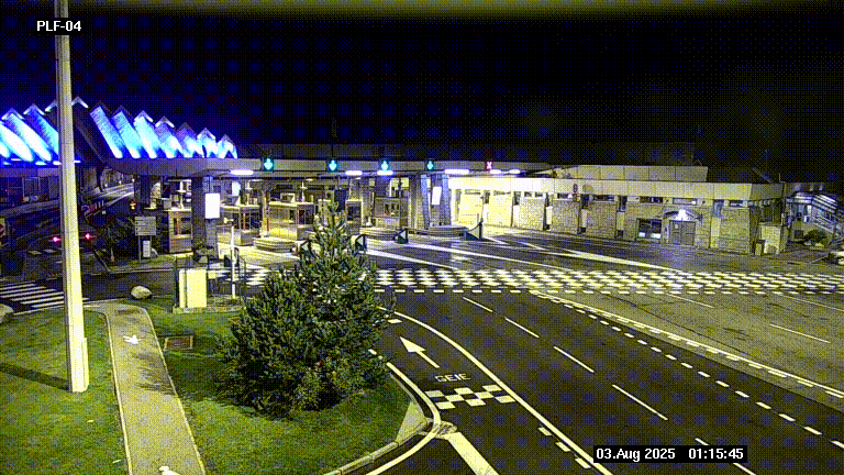 Webcam au péage du tunnel du Mont-Blanc, côté entrée France à Chamonix, au bout de l'A40