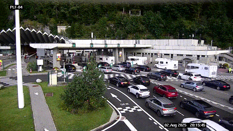 <h2>Webcam au péage du tunnel du Mont-Blanc, côté entrée France à Chamonix, au bout de l'A40</h2>