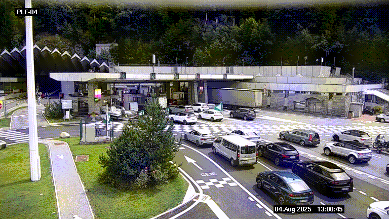 Webcam au péage du tunnel du Mont-Blanc, côté entrée France à Chamonix, au bout de l'A40