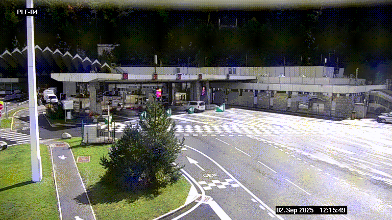 Webcam au péage du tunnel du Mont-Blanc, côté entrée France à Chamonix, au bout de l'A40