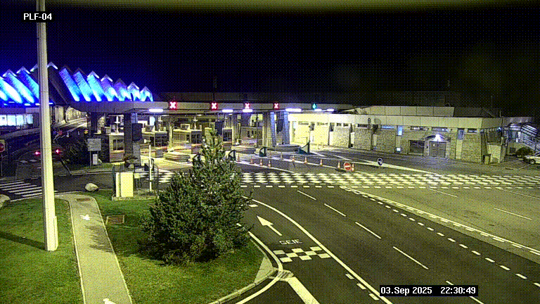 Webcam au péage du tunnel du Mont-Blanc, côté entrée France à Chamonix, au bout de l'A40