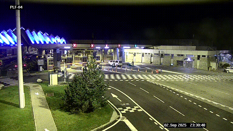 Webcam au péage du tunnel du Mont-Blanc, côté entrée France à Chamonix, au bout de l'A40