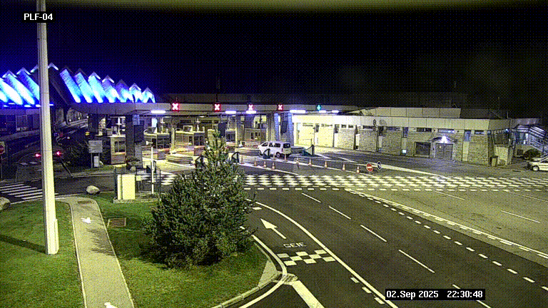 Webcam au péage du tunnel du Mont-Blanc, côté entrée France à Chamonix, au bout de l'A40
