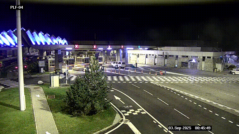 Webcam au péage du tunnel du Mont-Blanc, côté entrée France à Chamonix, au bout de l'A40