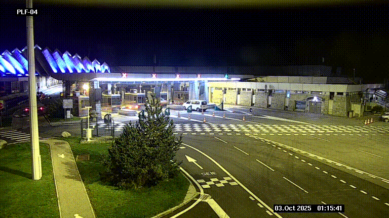 Webcam au péage du tunnel du Mont-Blanc, côté entrée France à Chamonix, au bout de l'A40