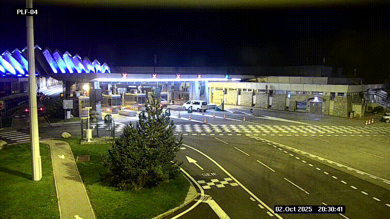 Webcam au péage du tunnel du Mont-Blanc, côté entrée France à Chamonix, au bout de l'A40