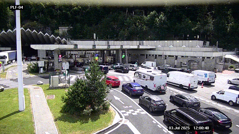 Webcam au péage du tunnel du Mont-Blanc, côté entrée France à Chamonix, au bout de l'A40