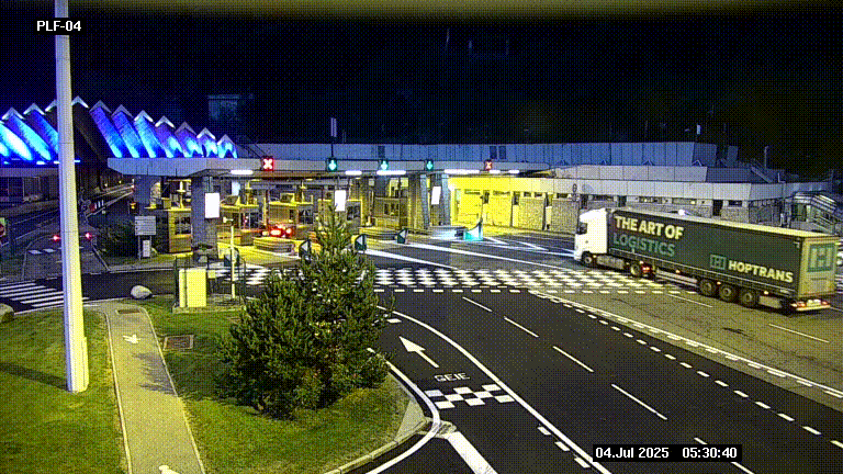 Webcam au péage du tunnel du Mont-Blanc, côté entrée France à Chamonix, au bout de l'A40