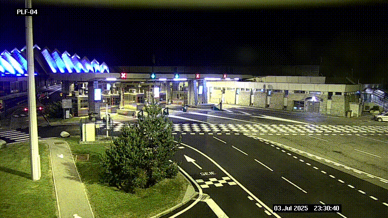 Webcam au péage du tunnel du Mont-Blanc, côté entrée France à Chamonix, au bout de l'A40