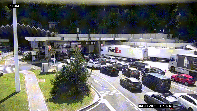 Webcam au péage du tunnel du Mont-Blanc, côté entrée France à Chamonix, au bout de l'A40