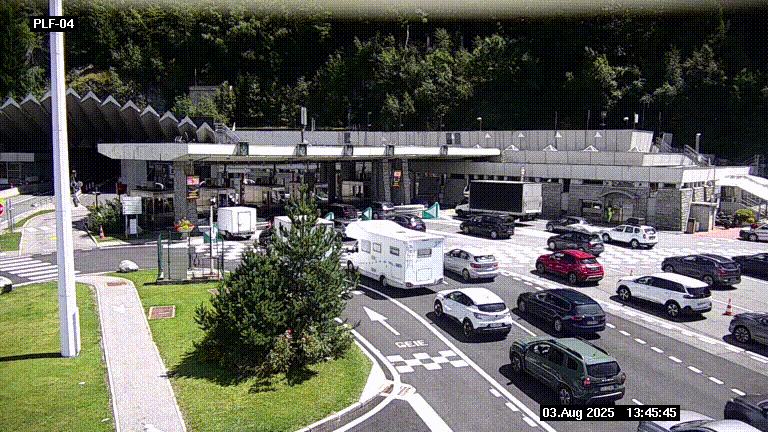 Webcam au péage du tunnel du Mont-Blanc, côté entrée France à Chamonix, au bout de l'A40