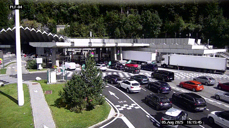 <h2>Webcam au péage du tunnel du Mont-Blanc, côté entrée France à Chamonix, au bout de l'A40</h2>