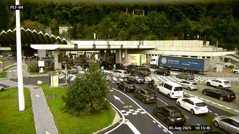 <h2>Webcam au péage du tunnel du Mont-Blanc, côté entrée France à Chamonix, au bout de l'A40</h2>