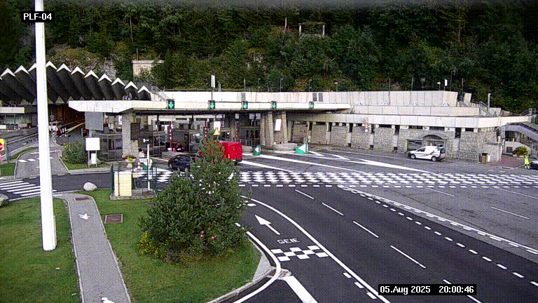 <h2>Webcam au péage du tunnel du Mont-Blanc, côté entrée France à Chamonix, au bout de l'A40</h2>