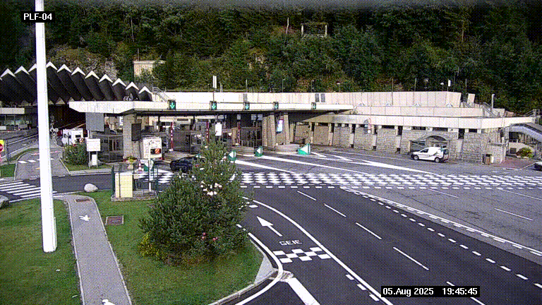 <h2>Webcam au péage du tunnel du Mont-Blanc, côté entrée France à Chamonix, au bout de l'A40</h2>