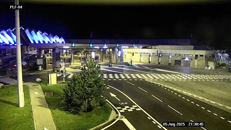 Webcam au péage du tunnel du Mont-Blanc, côté entrée France à Chamonix, au bout de l'A40