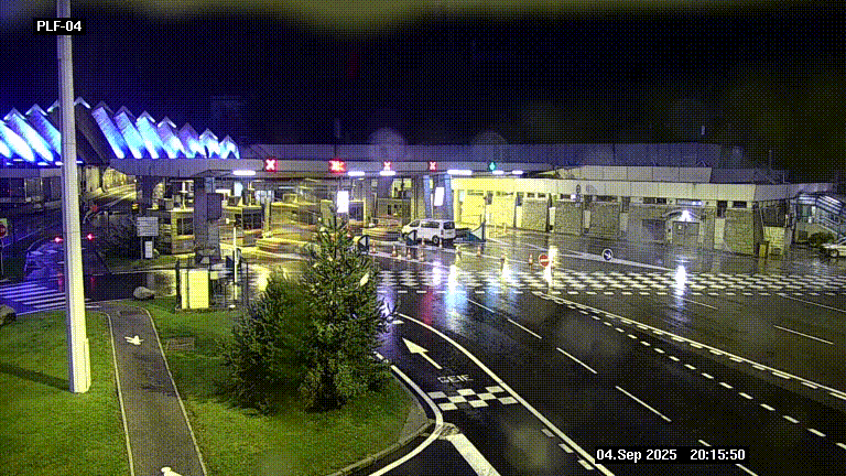 Webcam au péage du tunnel du Mont-Blanc, côté entrée France à Chamonix, au bout de l'A40