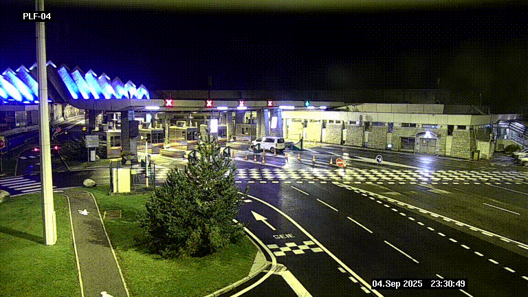 Webcam au péage du tunnel du Mont-Blanc, côté entrée France à Chamonix, au bout de l'A40