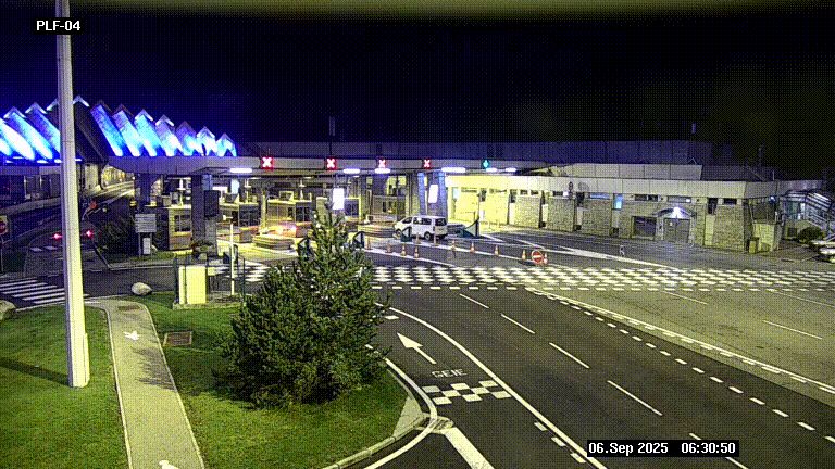 Webcam au péage du tunnel du Mont-Blanc, côté entrée France à Chamonix, au bout de l'A40