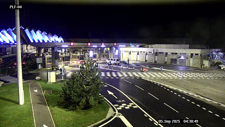 Webcam au péage du tunnel du Mont-Blanc, côté entrée France à Chamonix, au bout de l'A40
