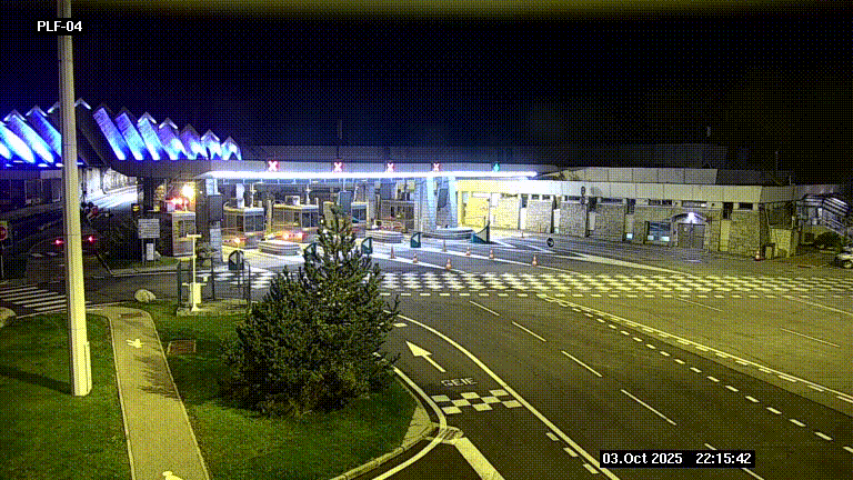 Webcam au péage du tunnel du Mont-Blanc, côté entrée France à Chamonix, au bout de l'A40