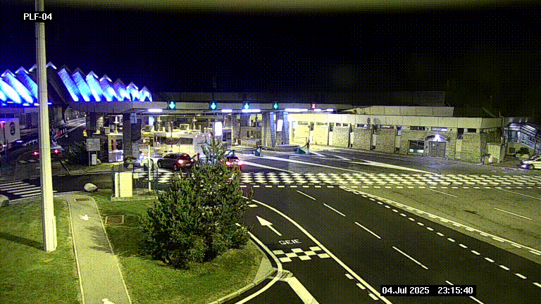 Webcam au péage du tunnel du Mont-Blanc, côté entrée France à Chamonix, au bout de l'A40