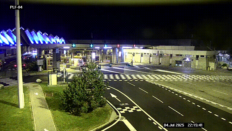 Webcam au péage du tunnel du Mont-Blanc, côté entrée France à Chamonix, au bout de l'A40