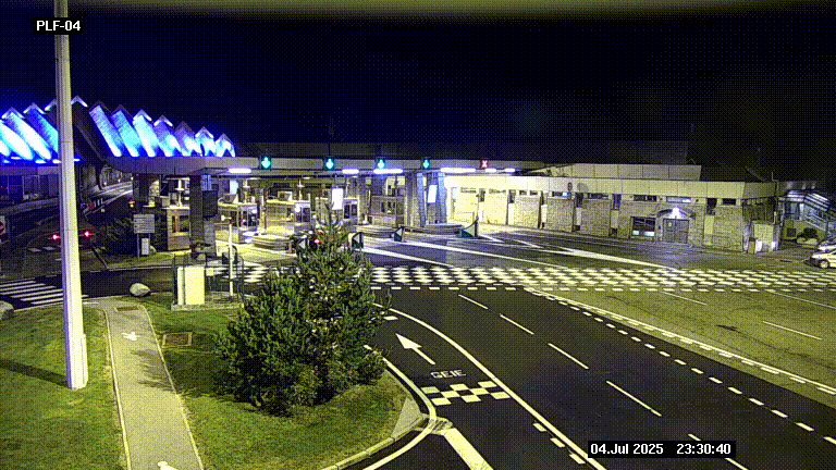 Webcam au péage du tunnel du Mont-Blanc, côté entrée France à Chamonix, au bout de l'A40