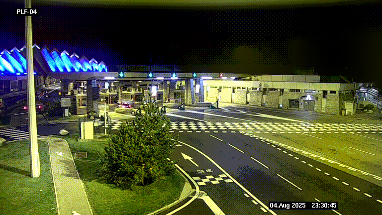 Webcam au péage du tunnel du Mont-Blanc, côté entrée France à Chamonix, au bout de l'A40