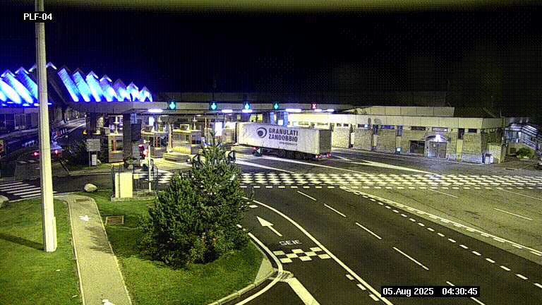 Webcam au péage du tunnel du Mont-Blanc, côté entrée France à Chamonix, au bout de l'A40