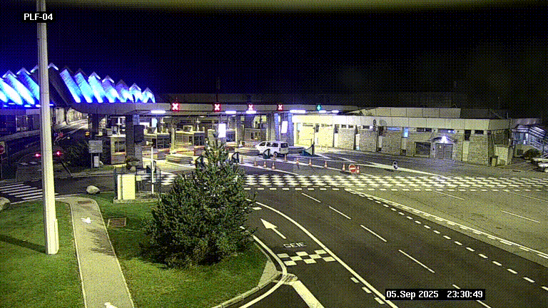 Webcam au péage du tunnel du Mont-Blanc, côté entrée France à Chamonix, au bout de l'A40