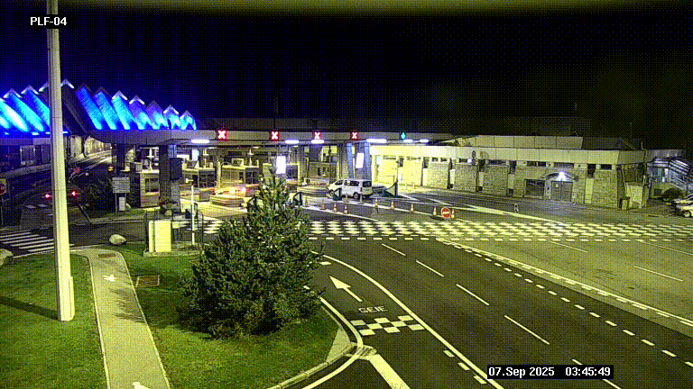 Webcam au péage du tunnel du Mont-Blanc, côté entrée France à Chamonix, au bout de l'A40