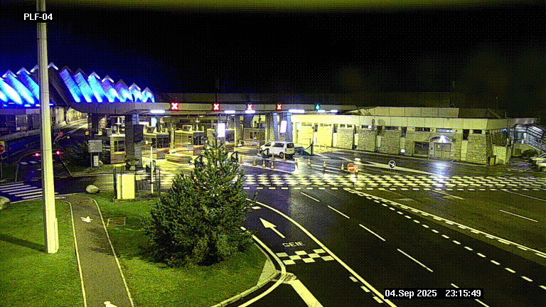 Webcam au péage du tunnel du Mont-Blanc, côté entrée France à Chamonix, au bout de l'A40