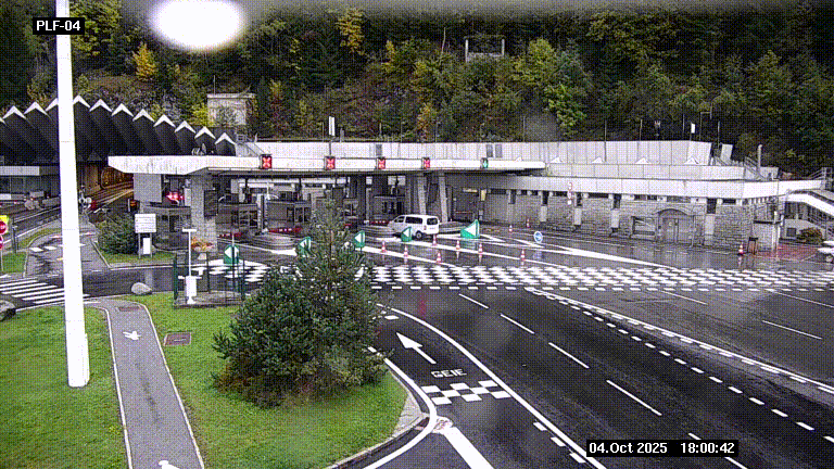 Webcam au péage du tunnel du Mont-Blanc, côté entrée France à Chamonix, au bout de l'A40