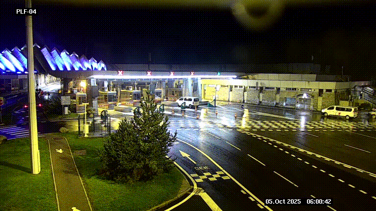 Webcam au péage du tunnel du Mont-Blanc, côté entrée France à Chamonix, au bout de l'A40