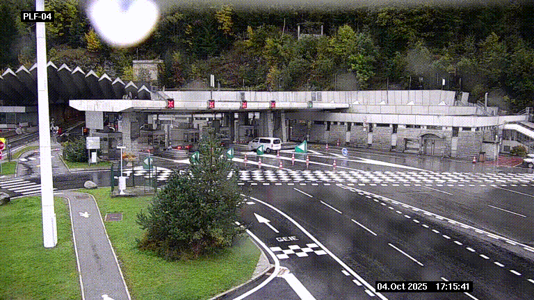 Webcam au péage du tunnel du Mont-Blanc, côté entrée France à Chamonix, au bout de l'A40