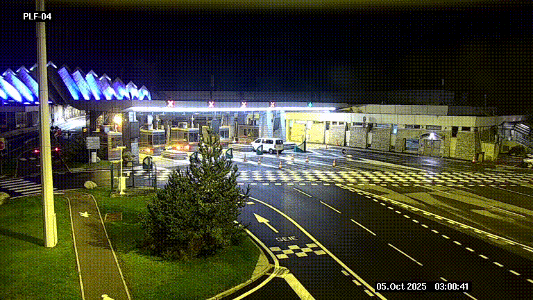 Webcam au péage du tunnel du Mont-Blanc, côté entrée France à Chamonix, au bout de l'A40
