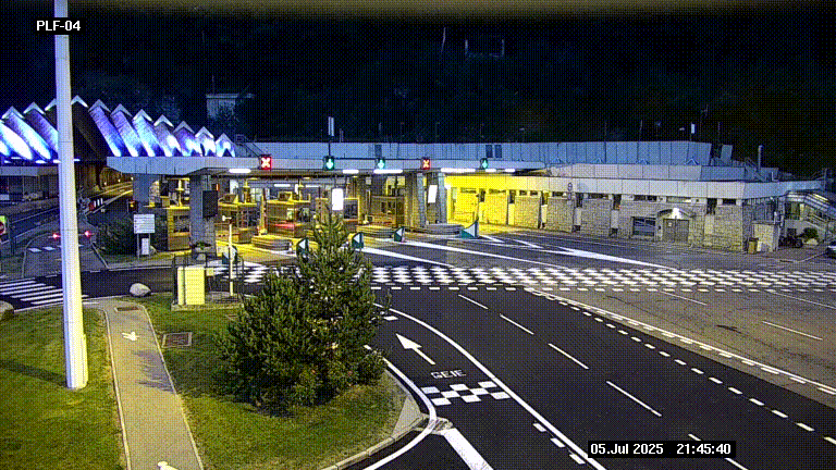 Webcam au péage du tunnel du Mont-Blanc, côté entrée France à Chamonix, au bout de l'A40