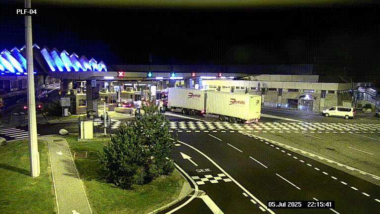 Webcam au péage du tunnel du Mont-Blanc, côté entrée France à Chamonix, au bout de l'A40