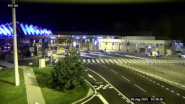 Webcam au péage du tunnel du Mont-Blanc, côté entrée France à Chamonix, au bout de l'A40