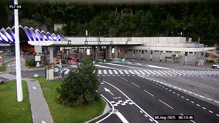 <h2>Webcam au péage du tunnel du Mont-Blanc, côté entrée France à Chamonix, au bout de l'A40</h2>