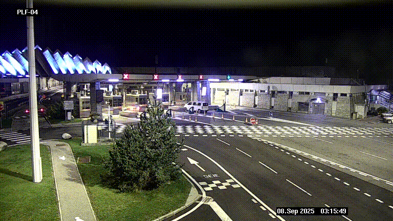 Webcam au péage du tunnel du Mont-Blanc, côté entrée France à Chamonix, au bout de l'A40